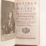 Couverture du livre Estimation du livre « satires et oeuvres diverses de M. Boileau Despréaux, avec les passages de poëtes latins, imitez par l’auteur. Et augmentées de plusieurs pièces qui n’ont point encore paru : Avec les Poësies du Pere Sanlecque. Nouvelle édition. »