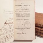 Couverture du livre Estimation du livre « le Conservateur, ou Les fondemens de la morale publique, comparés avec les systêmes de la philosophie moderne, et considérés dans leurs rapports nécessaires avec l’existence et le bonheur des peuples. »