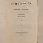 Couverture du livre Estimation du livre « goethe et Bettina. Correspondance inédite de Goethe et de Mme Bettina d’Arnim. Traduit de l’allemand par Seb. Albin. »