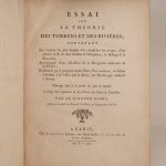 Couverture du livre Estimation du livre « essai sur la théorie des torrens (torrents) et des rivières, contenant Les moyens les plus simples d’en empêcher les ravages, d’en rétrécir le lit & d’en faciliter la navigation, le hallage & la flottaison, Acoompagné d’une discussion sur la navigation intérieure de la France, Et terminé par le projet de rendre Paris, port maritime, en faisant remonter à la voile, par la Seine, les navires qui s’arrêtent à Rouen […] par le Citoyen Fabre. »