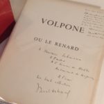 Couverture du livre Estimation du livre « volpone ou le Renard, de Ben Jonson. Adaptation en 9 tableaux de Paul Achard. Cuivres gravés par Jean Mohler. »