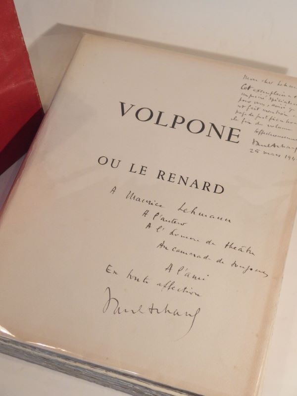 Couverture du livre Estimation du livre « volpone ou le Renard, de Ben Jonson. Adaptation en 9 tableaux de Paul Achard. Cuivres gravés par Jean Mohler. »