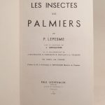 Couverture du livre Estimation du livre « les insectes des palmiers »