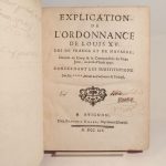 Couverture du livre Estimation du livre « explication de l’ordonnance de Louis XV, Roi de France et de Navarre, donné au Camp de la Commanderie du Vieux Jonc, au mois d’août 1747, concernant les Substitutions, par Me ***** Avocat au Parlement de Toulouse. »