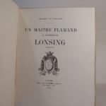 Couverture du livre Estimation du livre « un maître flamand à Bordeaux, Lonsing, 1739-1799. Son oeuvre et ses modèles. »