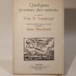 Couverture du livre Estimation du livre « quelques poèmes des saisons par M. Fritz R. Vanderpyl, ornés de 5 bois originaux et inédits de M. Jean Marchand. »