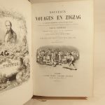 Couverture du livre Estimation du livre « nouveaux voyages en zigzag, à la Grande-Chartreuse, autour du Mont Blanc, dans les vallées d’Hérens, de Zermatt, au Grimsel, à Gênes et à la Corniche, par R. Töpffer. Précédé d’une notice par M. Sainte-Beuve. Illustré d’apr!s les dessins originaux de Töpffer par MM. Calame, Karl Girardet, Français, d’Aubigny, de Bar, Gagnet, Forest. Quatrième éditon. »