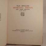 Couverture du livre Estimation du livre « old English Sporting Prints and their History. »