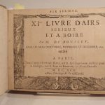 Couverture du livre Estimation du livre « xIme Livre d’Airs sérieux et à boire par M. de Bousset, pour les mois d’octobre, novembre et décembre 1692. [Suivi de :] Second Livre d’Airs sérieux et à boire. [ de :] Airs sérieux et à boire de différents autheurs pour les mois d’octobre, novembre et décembre 1694. [de :] Ibid., pour le mois de juin 1695. [de : ] Ibid., pour le mois d’octobre 1696. [de : ] VIIIme Livre d’Airs sérieux et à boire de Monsieur de Bousset pour les mois de janvier, février et mars 1697. [de : ] Airs sérieux et à boire de différents autheurs, pour l’année 1699. [de : ] XVIme Livre d’Airs sérieux et à boire de Monsieur de Bousset pour le premier quartier de l’année 1699. [de :] XVIXme Livre, etc., pour le dernier quartier de l’année 1699. [de : ] Airs sérieux et à boire de différents auteurs, imprimez au mois de février 1700. [de : ] Ibid., imprimez au mois de décembre 1700. [de : ] Ibid., imprimez au mois de février 1702. [de : ] Ibid., pour l’année 1703. [de :] Ibid., imprimé au mois de mai 1703. [de : ] Ibid., imprimé au mois d’octobre 1703. [de : ] Ibid., imprimé au mois de mars 1704. [de : ] Ibid., imprimé au mois de février 1705. [et de : ] Ibid., imprimé au mois de juin 1706. »