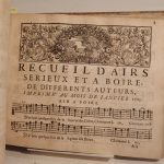 Couverture du livre Estimation du livre « xIme Livre d’Airs sérieux et à boire par M. de Bousset, pour les mois d’octobre, novembre et décembre 1692. [Suivi de :] Second Livre d’Airs sérieux et à boire. [ de :] Airs sérieux et à boire de différents autheurs pour les mois d’octobre, novembre et décembre 1694. [de :] Ibid., pour le mois de juin 1695. [de : ] Ibid., pour le mois d’octobre 1696. [de : ] VIIIme Livre d’Airs sérieux et à boire de Monsieur de Bousset pour les mois de janvier, février et mars 1697. [de : ] Airs sérieux et à boire de différents autheurs, pour l’année 1699. [de : ] XVIme Livre d’Airs sérieux et à boire de Monsieur de Bousset pour le premier quartier de l’année 1699. [de :] XVIXme Livre, etc., pour le dernier quartier de l’année 1699. [de : ] Airs sérieux et à boire de différents auteurs, imprimez au mois de février 1700. [de : ] Ibid., imprimez au mois de décembre 1700. [de : ] Ibid., imprimez au mois de février 1702. [de : ] Ibid., pour l’année 1703. [de :] Ibid., imprimé au mois de mai 1703. [de : ] Ibid., imprimé au mois d’octobre 1703. [de : ] Ibid., imprimé au mois de mars 1704. [de : ] Ibid., imprimé au mois de février 1705. [et de : ] Ibid., imprimé au mois de juin 1706. »