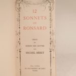 Couverture du livre Estimation du livre « 12 sonnets de Ronsard, ornés de burins sur cuivre par Michel Béret. »