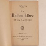 Couverture du livre Estimation du livre « la ballon libre et sa manoeuvre »