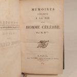 Couverture du livre Estimation du livre « mémoires pour servir à la vie d’un homme célèbre [Napoléon]. Par M. M****. »