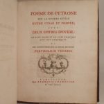 Couverture du livre Estimation du livre « poeme de Petrone sur la guerre civile entre Cesar et Pompée ; avec deux Epitres d’Ovide : le tout traduit en vers françois avec des remarques et des conjectures sur le poeme intitulé Pervigilium Veneris. »
