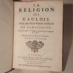 Couverture du livre Estimation du livre « la Religion des Gaulois, tirée des plus pures sources de l’Antiquité, par le R. P. Dom***. Ouvrage enrichi de gravures en taille-douce. »