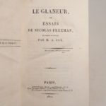 Couverture du livre Estimation du livre « le Glaneur, ou Essais de Nicolas Freeman, recueillis et publiés par M. A. Jay. »