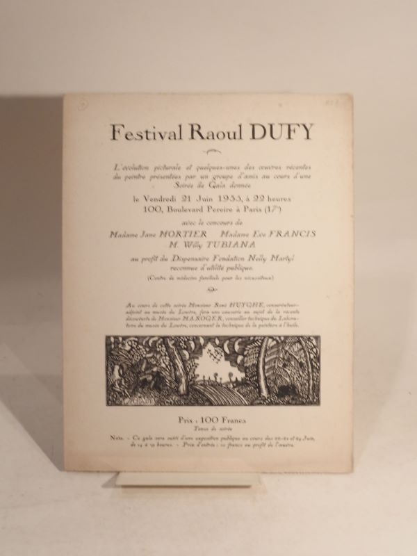Couverture du livre Estimation du livre « festival Raoul Dufy. Soirée de Gala donnée le Vendredi 21 Juin 1935. »